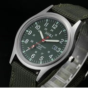 Clearance,Military Army Men's Date Canvas Band Stainless Steel Sport Quartz Wrist Watch GN